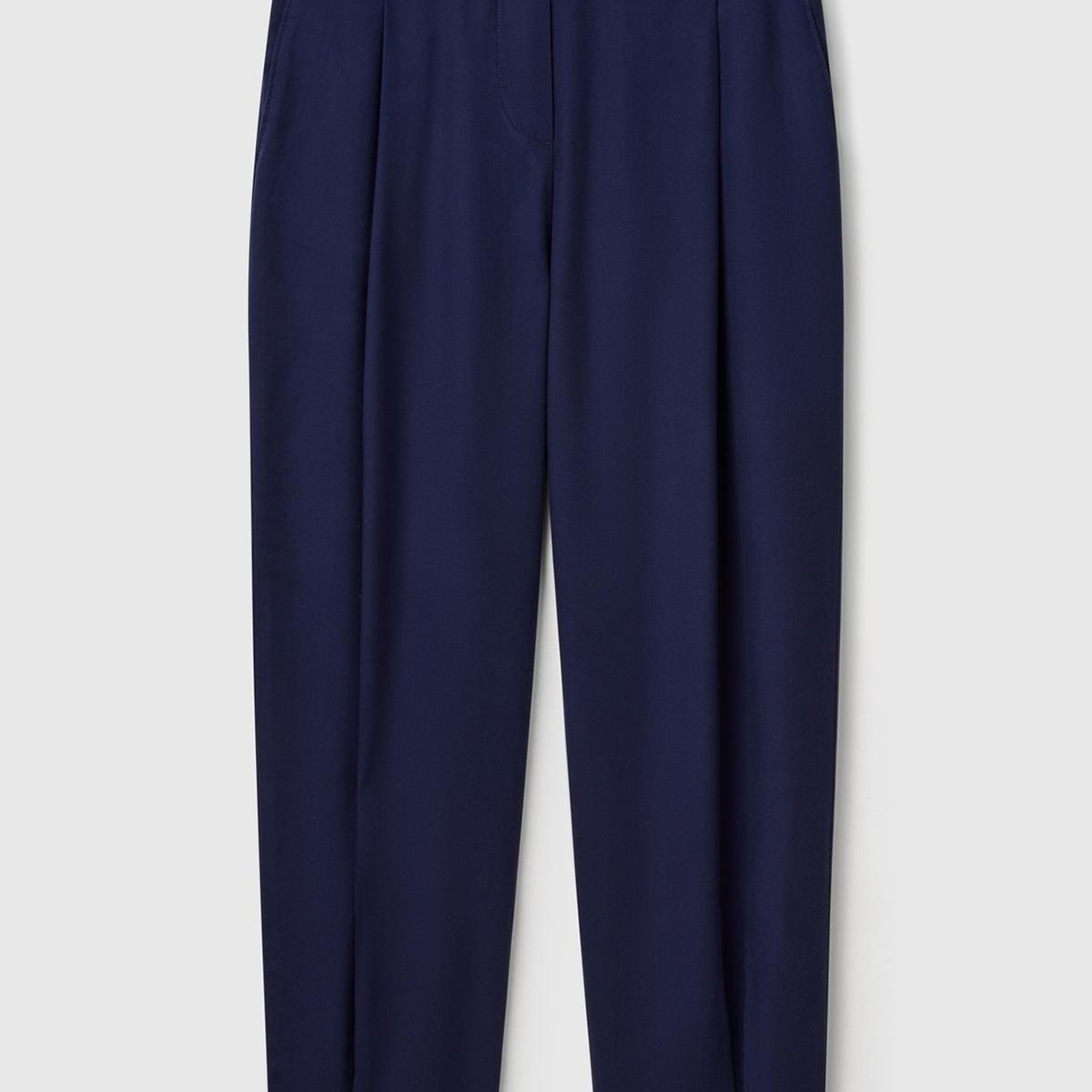 Kadın Lacivert %100 Liyosel Beli Lastikli Balon Fit Pantolon