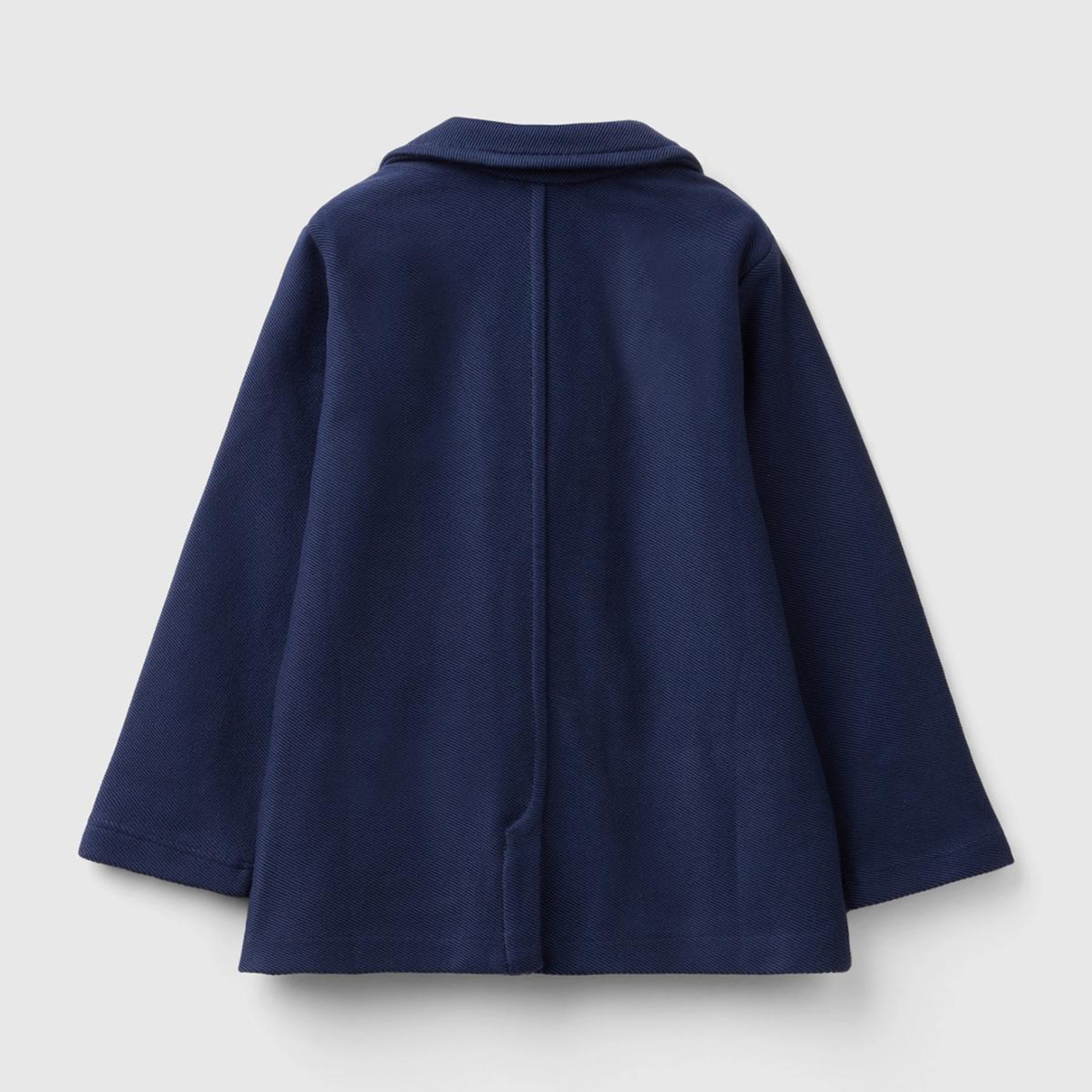 Erkek Çocuk Lacivert Düğme Kapamalı Yama Cepli Logo Baskılı Polar Blazer