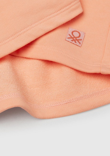  Kız Çocuk Yavruağzı Logo Etiketli Pileli Bel Bantlı Etek