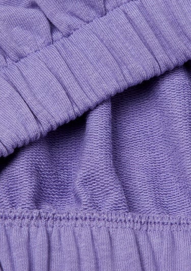  Kız Çocuk Mor Önü Aplikeli Nakış Detaylı Kolsuz Kapüşonlu Sweatshirt