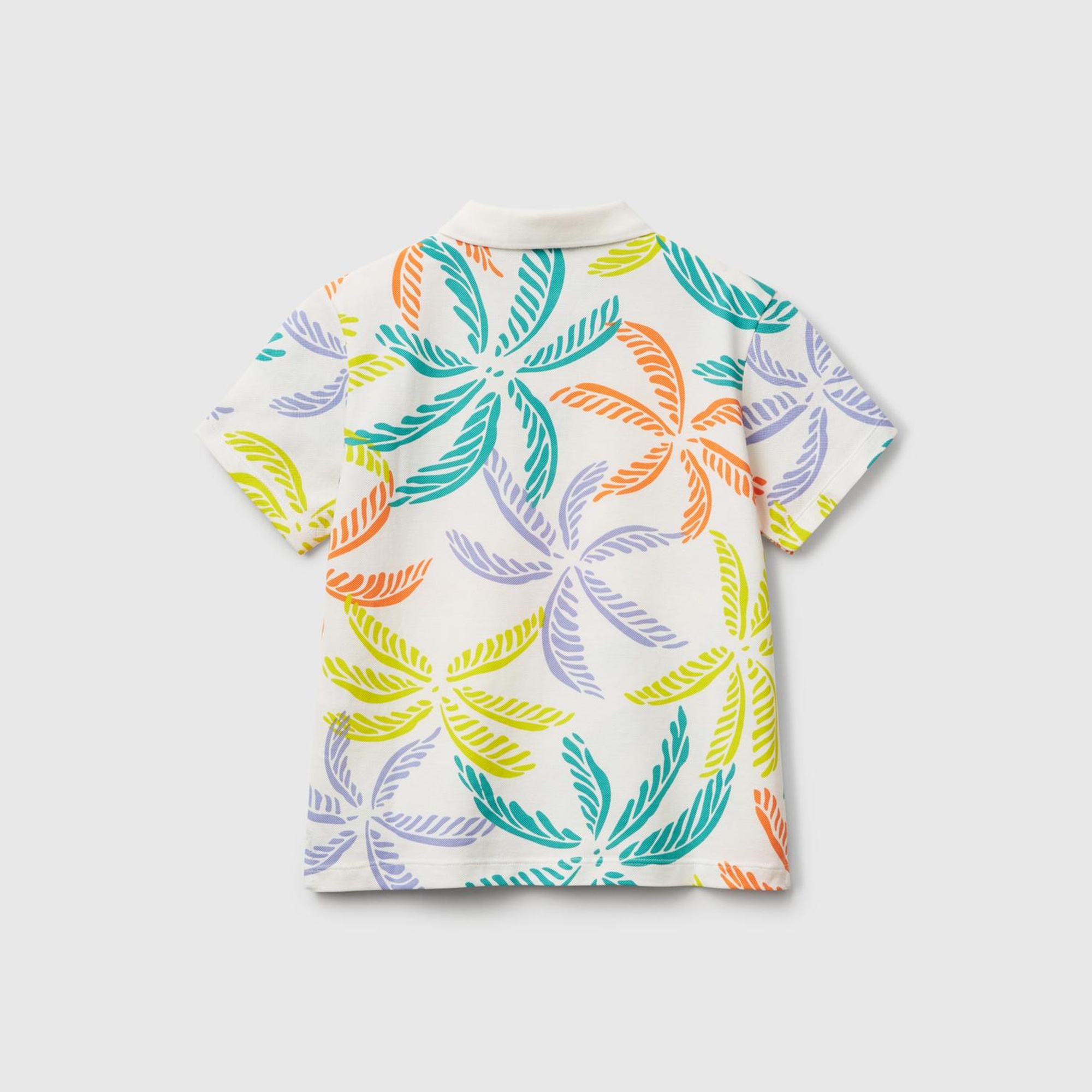 Erkek Çocuk Renkli Mix Desenli Logo Etiketli Polo T-Shirt