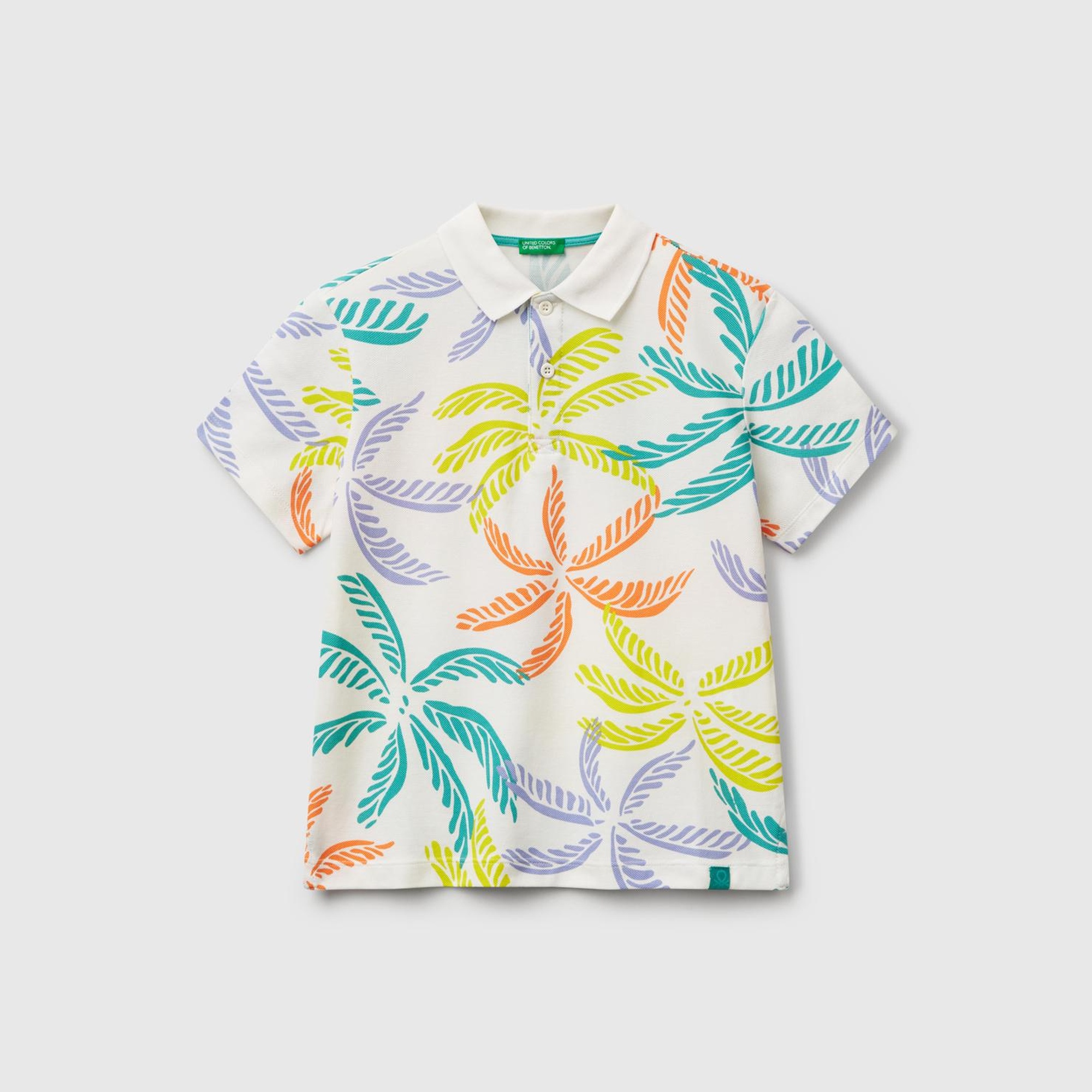 Erkek Çocuk Renkli Mix Desenli Logo Etiketli Polo T-Shirt