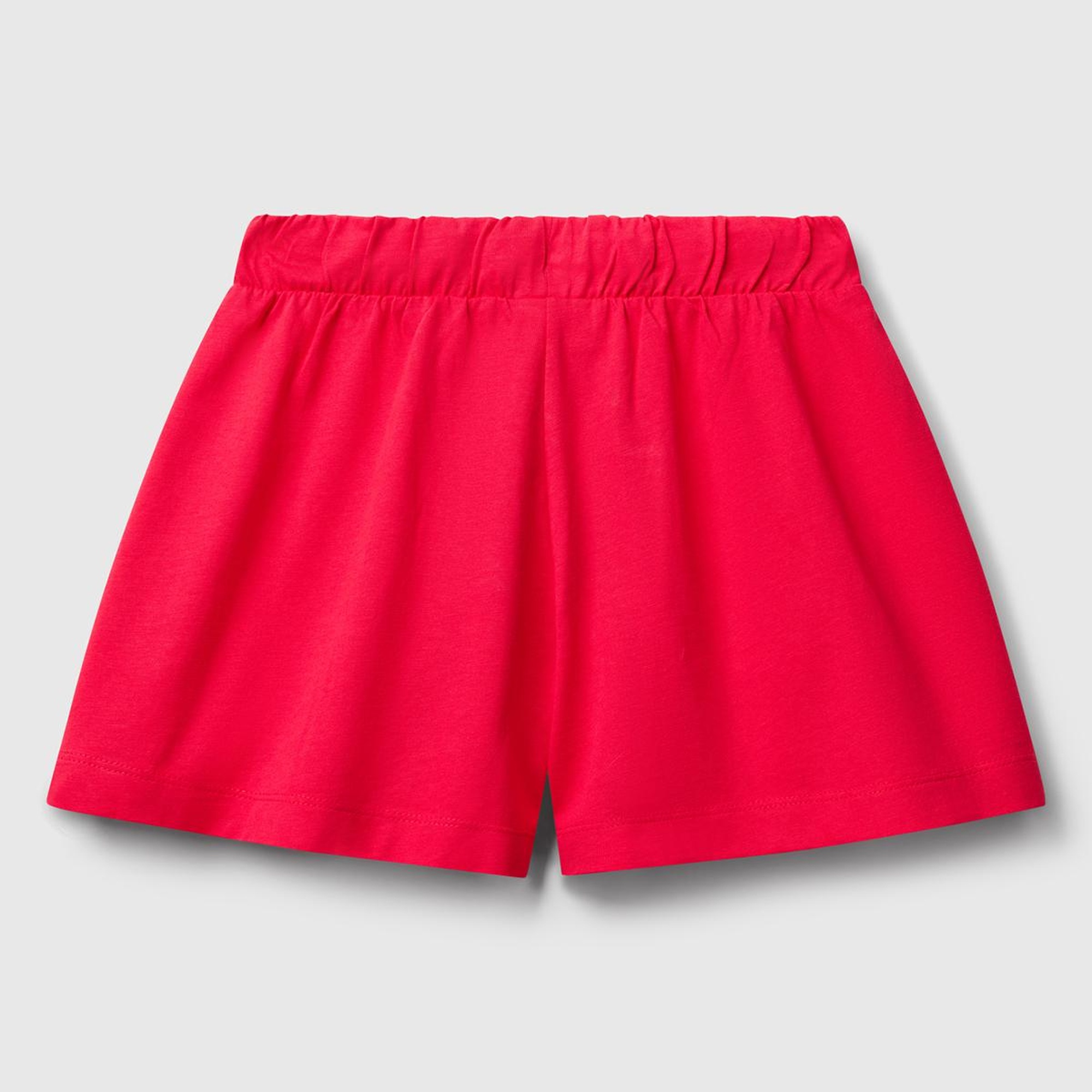 Kız Çocuk Fuşya Logo İşlemeli Beli İpli Şort
