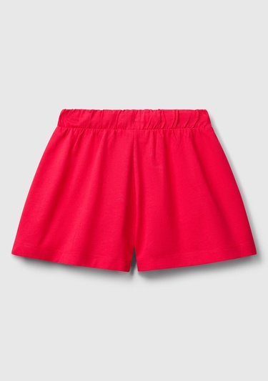  Kız Çocuk Fuşya Logo İşlemeli Beli İpli Şort