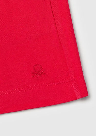  Kız Çocuk Fuşya Logo İşlemeli Beli İpli Şort