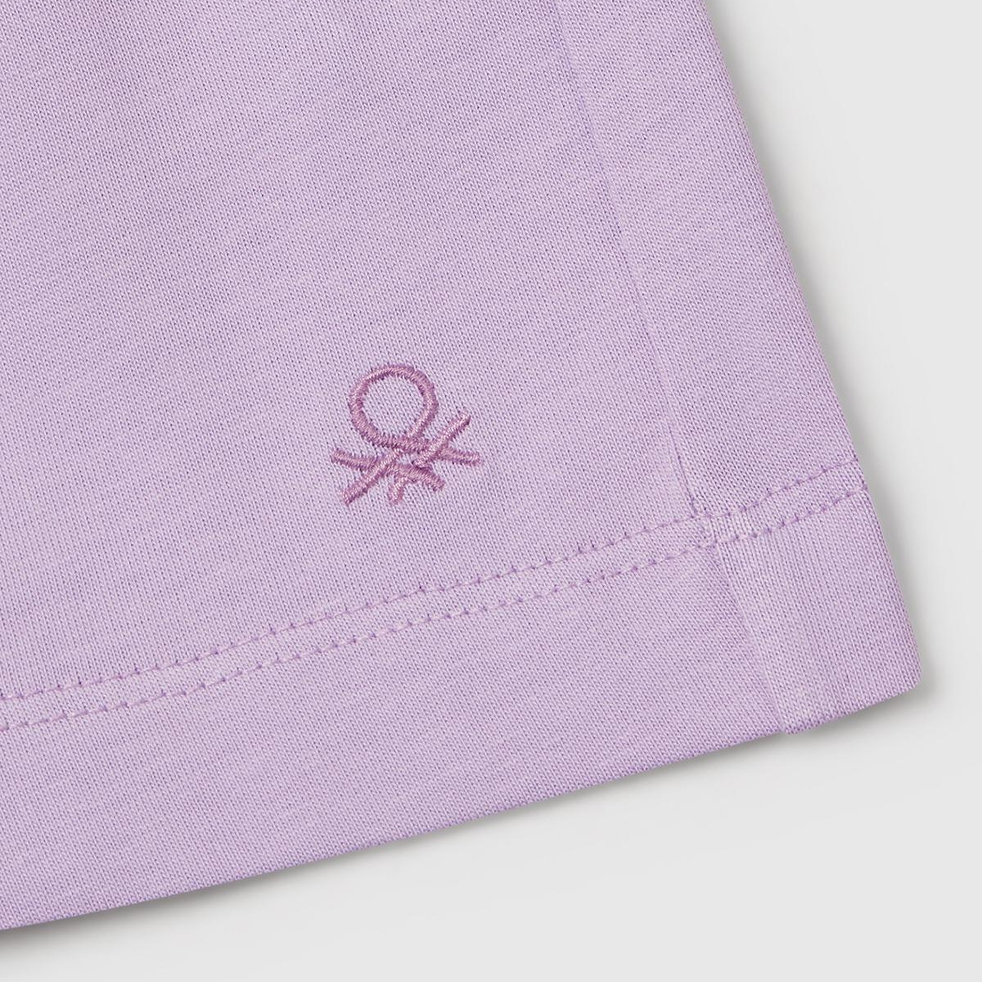 Kız Çocuk Lila Logo İşlemeli Beli İpli Şort