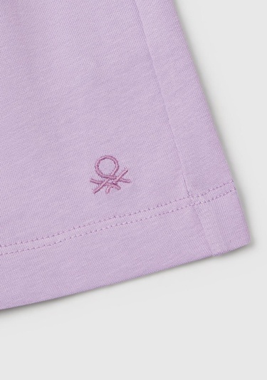  Kız Çocuk Lila Logo İşlemeli Beli İpli Şort