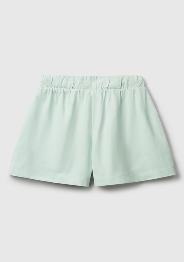  Kız Çocuk Su Yeşili Logo İşlemeli Beli İpli Şort