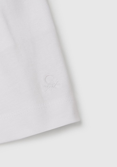  Kız Çocuk Beyaz Logo İşlemeli Beli İpli Şort