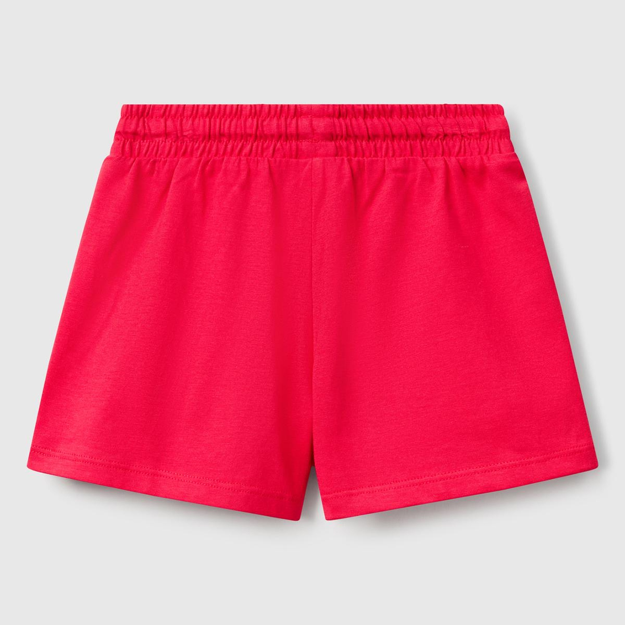 Kız Çocuk Fuşya Logo İşlemeli Beli İpli Şort
