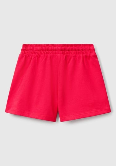  Kız Çocuk Fuşya Logo İşlemeli Beli İpli Şort