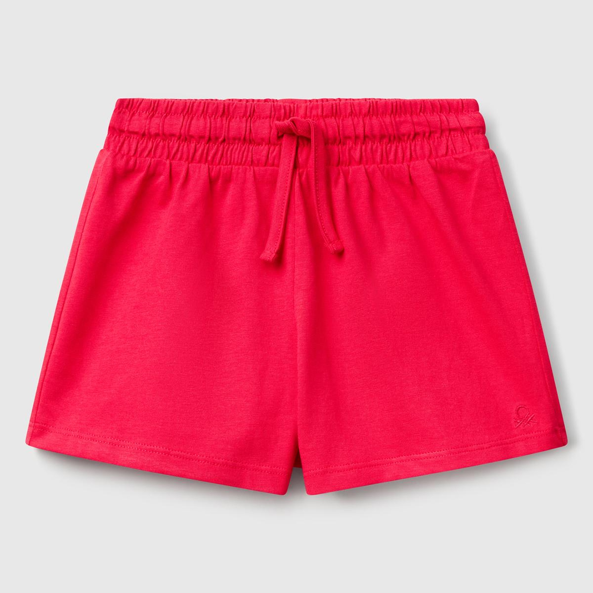 Kız Çocuk Fuşya Logo İşlemeli Beli İpli Şort
