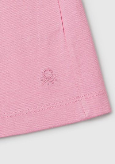  Kız Çocuk Pembe Logo İşlemeli Beli İpli Şort