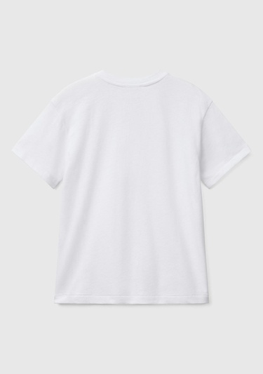  Erkek Çocuk Beyaz Logo İşlemeli Hakim Yaka T-Shirt