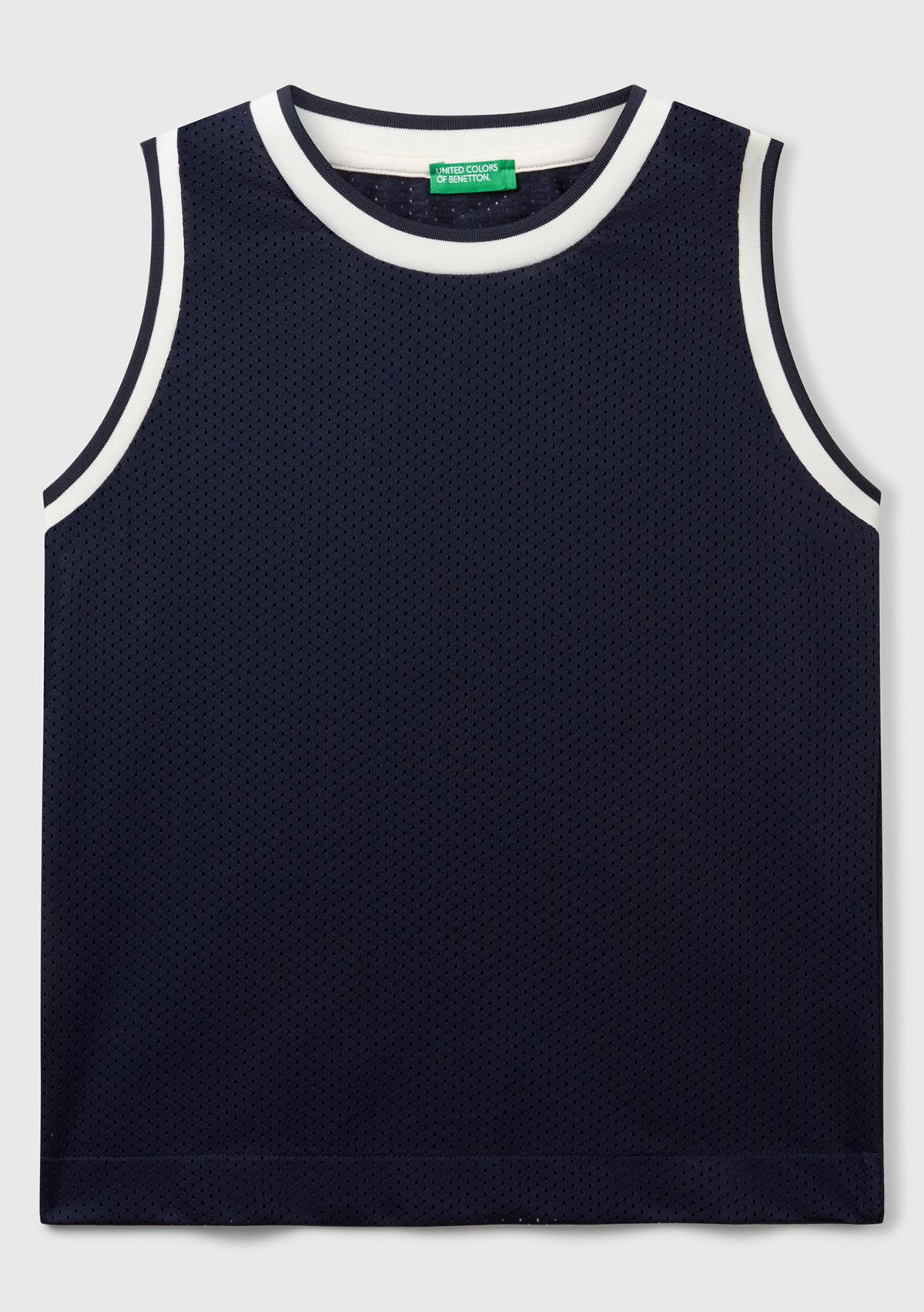  Erkek Çocuk Lacivert Baskılı File Efekti Detaylı Basketbol Atleti