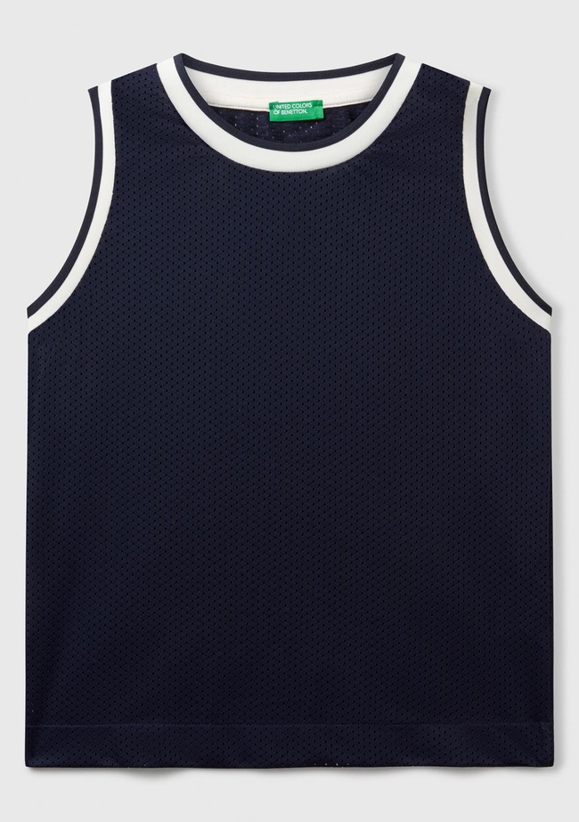  Erkek Çocuk Lacivert Baskılı File Efekti Detaylı Basketbol Atleti