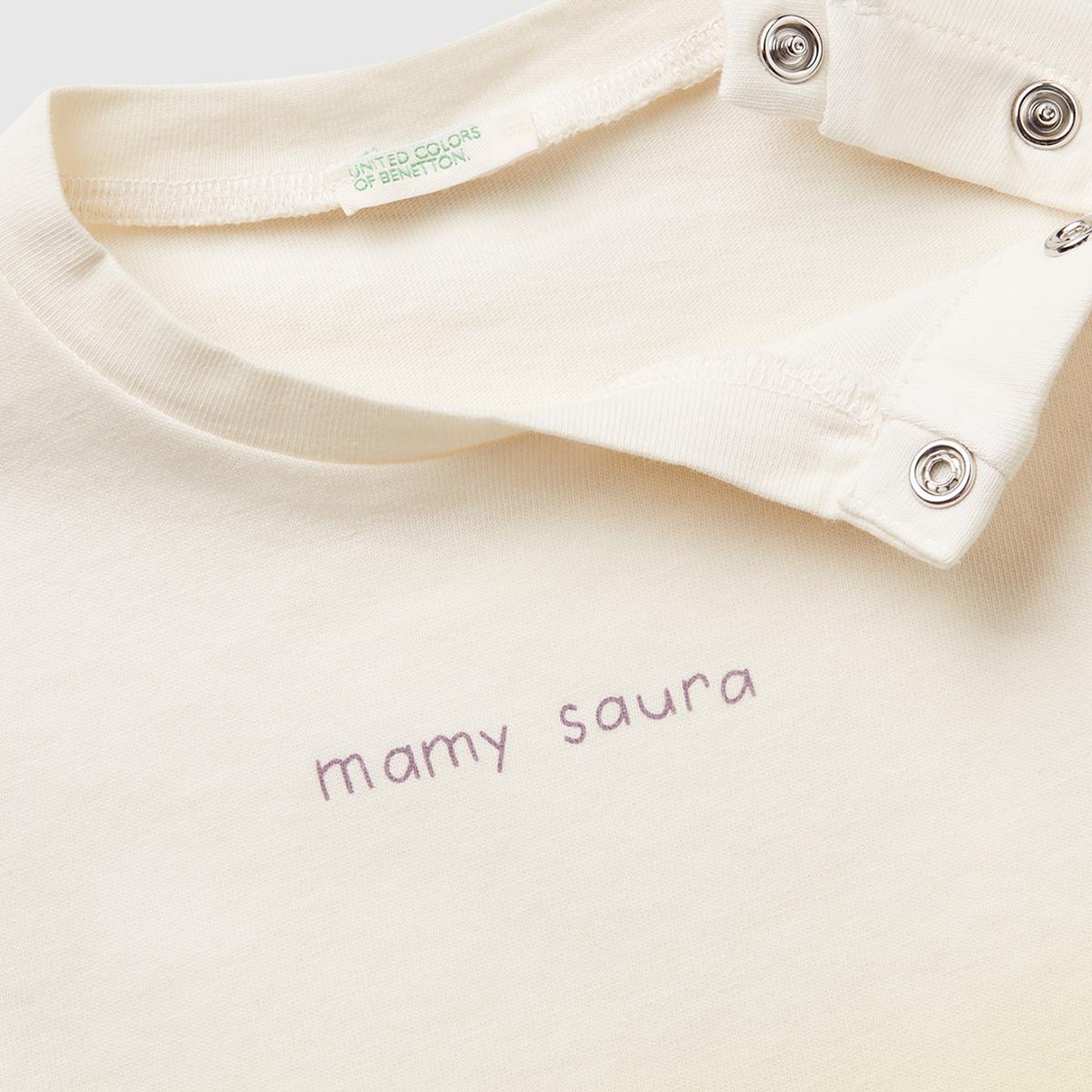 Bebek Sarı Renk Geçişli Boya Baskılı Bisiklet Yaka T-Shirt