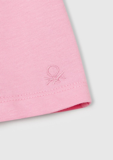  Kız Çocuk Pembe Logo İşlemeli Beli İpli Şort