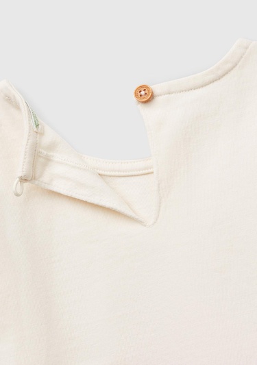  Bebek Pembe Renk Geçişli Önü Baskılı Kolu Fırfırlı Bisiklet Yaka T-Shirt