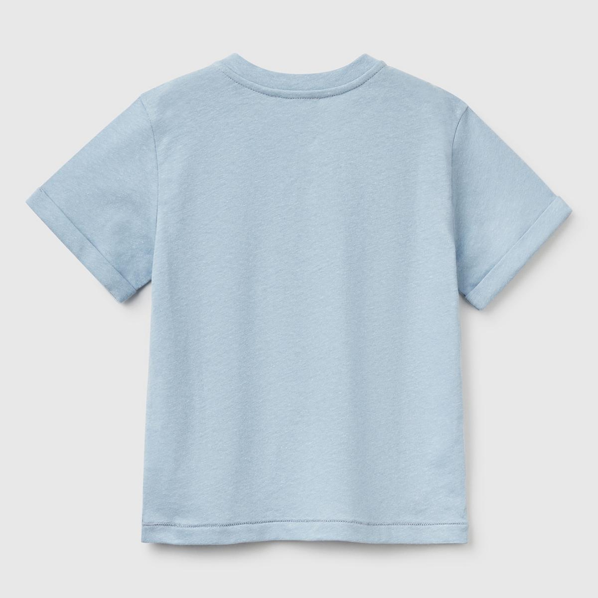 Erkek Çocuk Mavi Önü Cep Detaylı Hakim Yaka T-Shirt