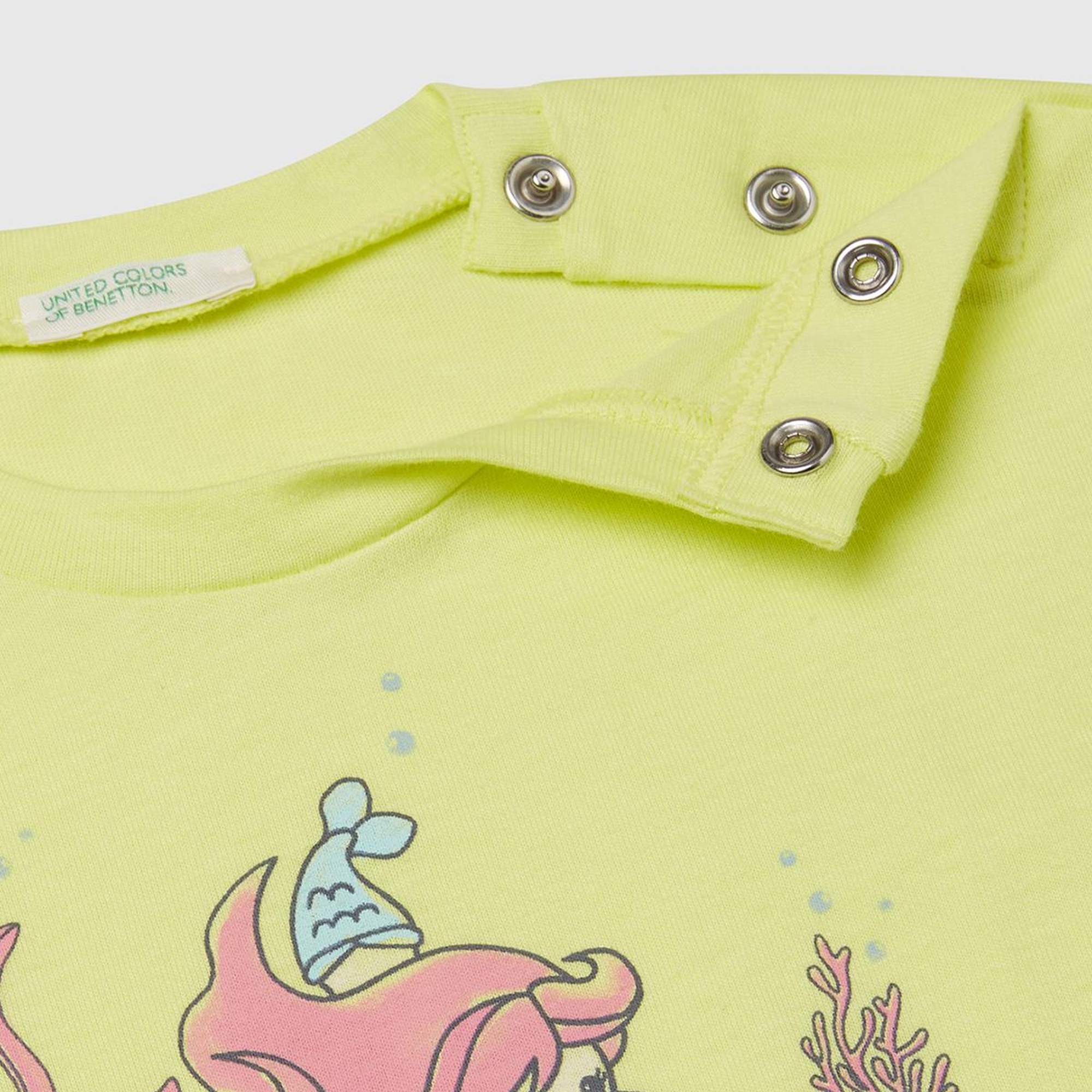 Bebek Sarı Önü Baskılı Manşetli T-Shirt