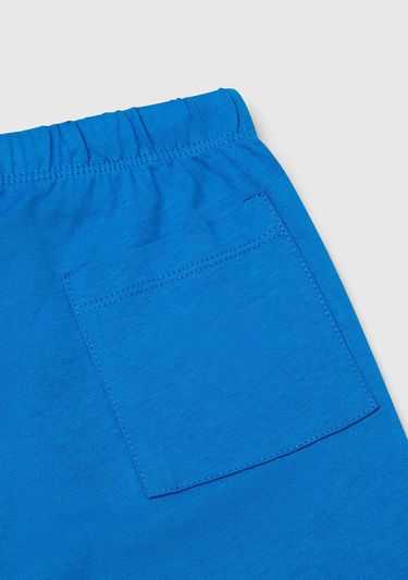  Erkek Çocuk Sarı Önü Logo Baskılı T-Shirt ve Büzgü İpli Bermuda Şort Takım