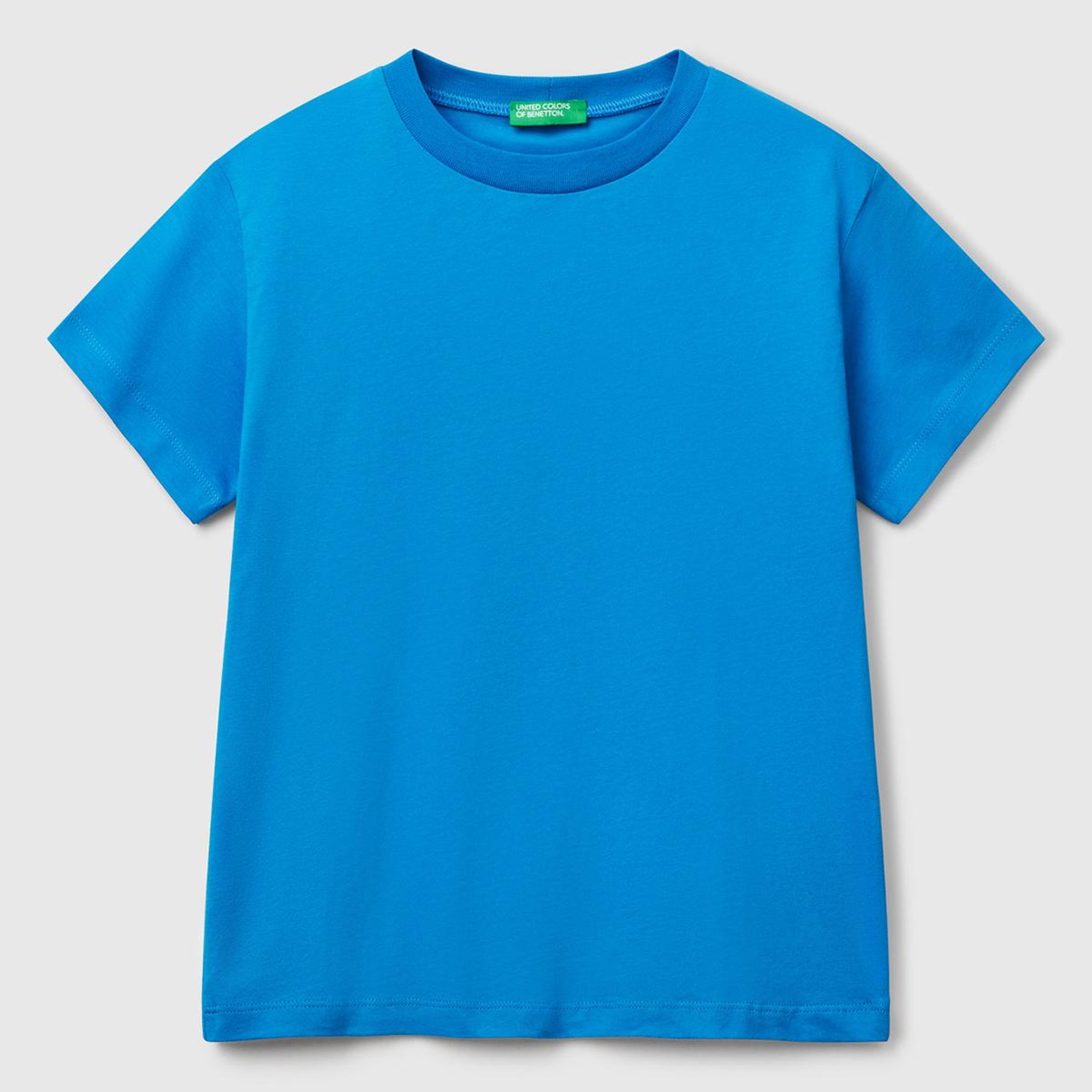 Erkek Çocuk Saks Mavi Slogan Baskılı T-Shirt