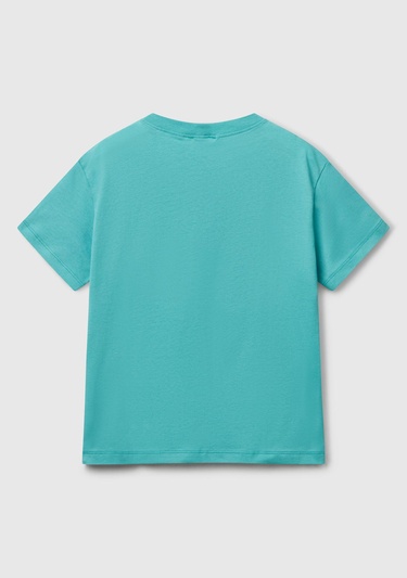  Erkek Çocuk Mint Yeşili Slogan Baskılı T-Shirt