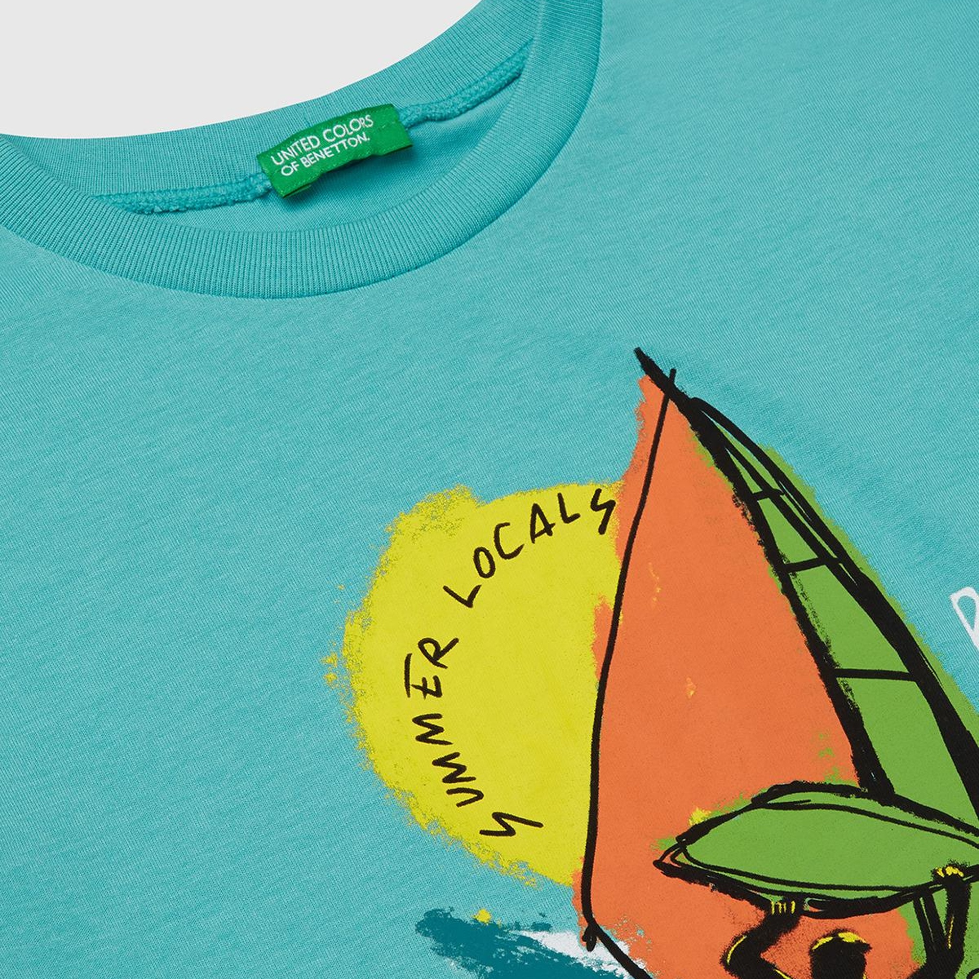 Erkek Çocuk Mint Yeşili Slogan Baskılı T-Shirt