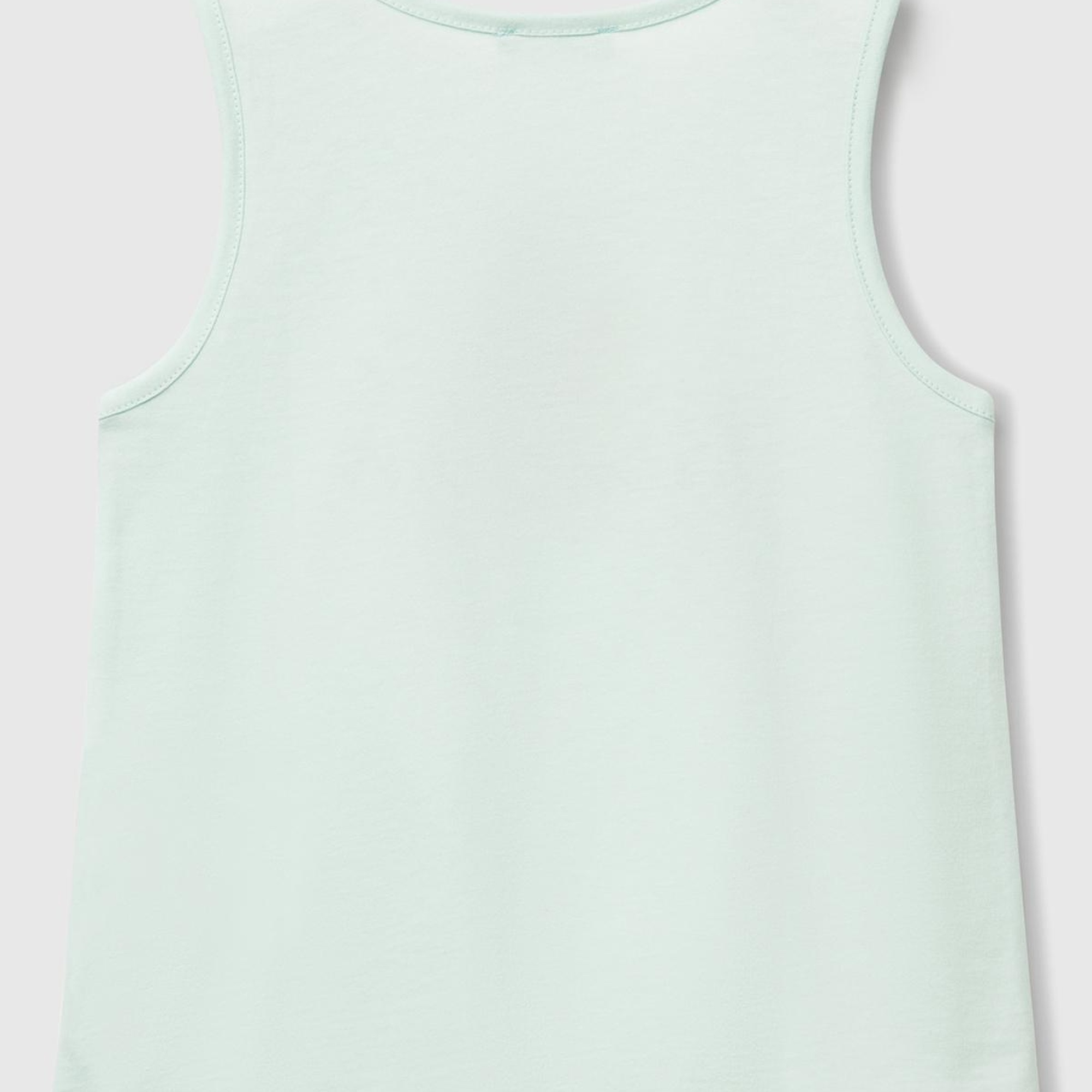 Kız Çocuk Su Yeşili Simli Benetton Logo Baskılı Atlet