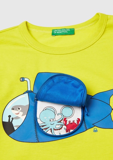  Erkek Çocuk Sarı 3D Baskılı T-Shirt