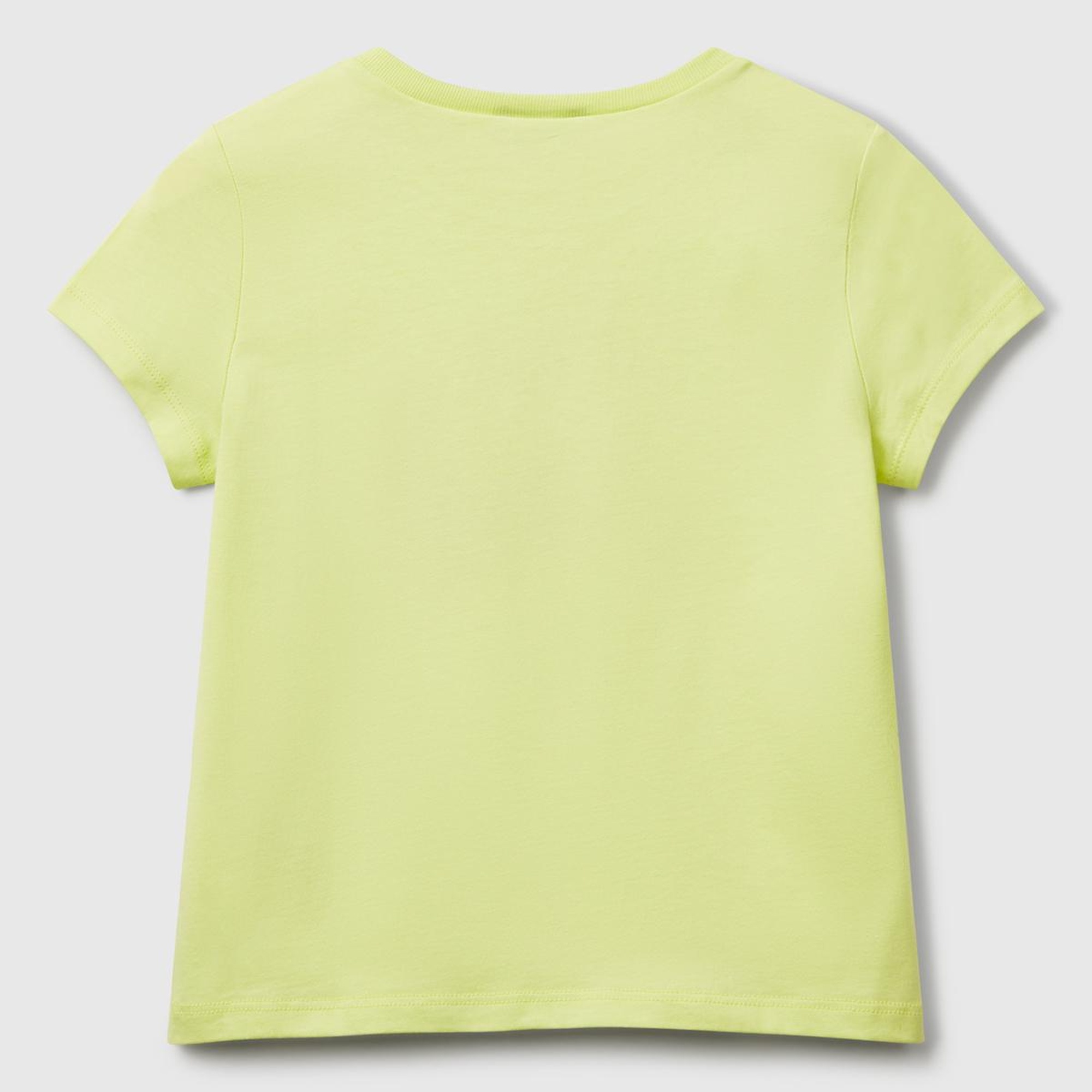 Kız Çocuk Sarı Simli Grafik Baskılı T-Shirt