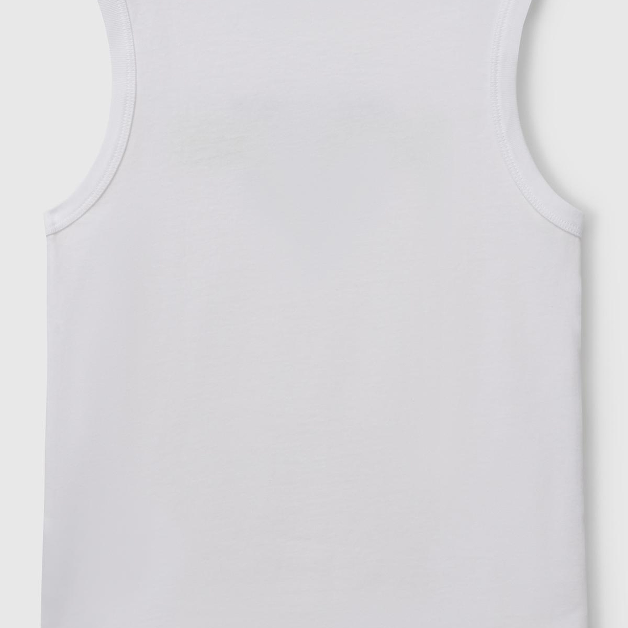 Erkek Çocuk Beyaz Benetton Logo Baskılı Atlet