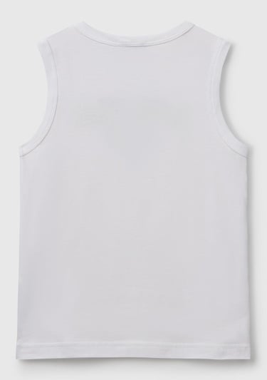  Erkek Çocuk Beyaz Benetton Logo Baskılı Atlet