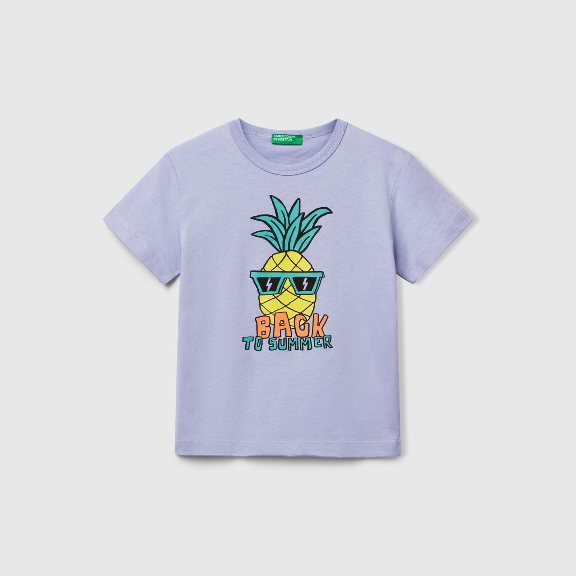 Erkek Çocuk Mor Ananas Bakılı T-Shirt