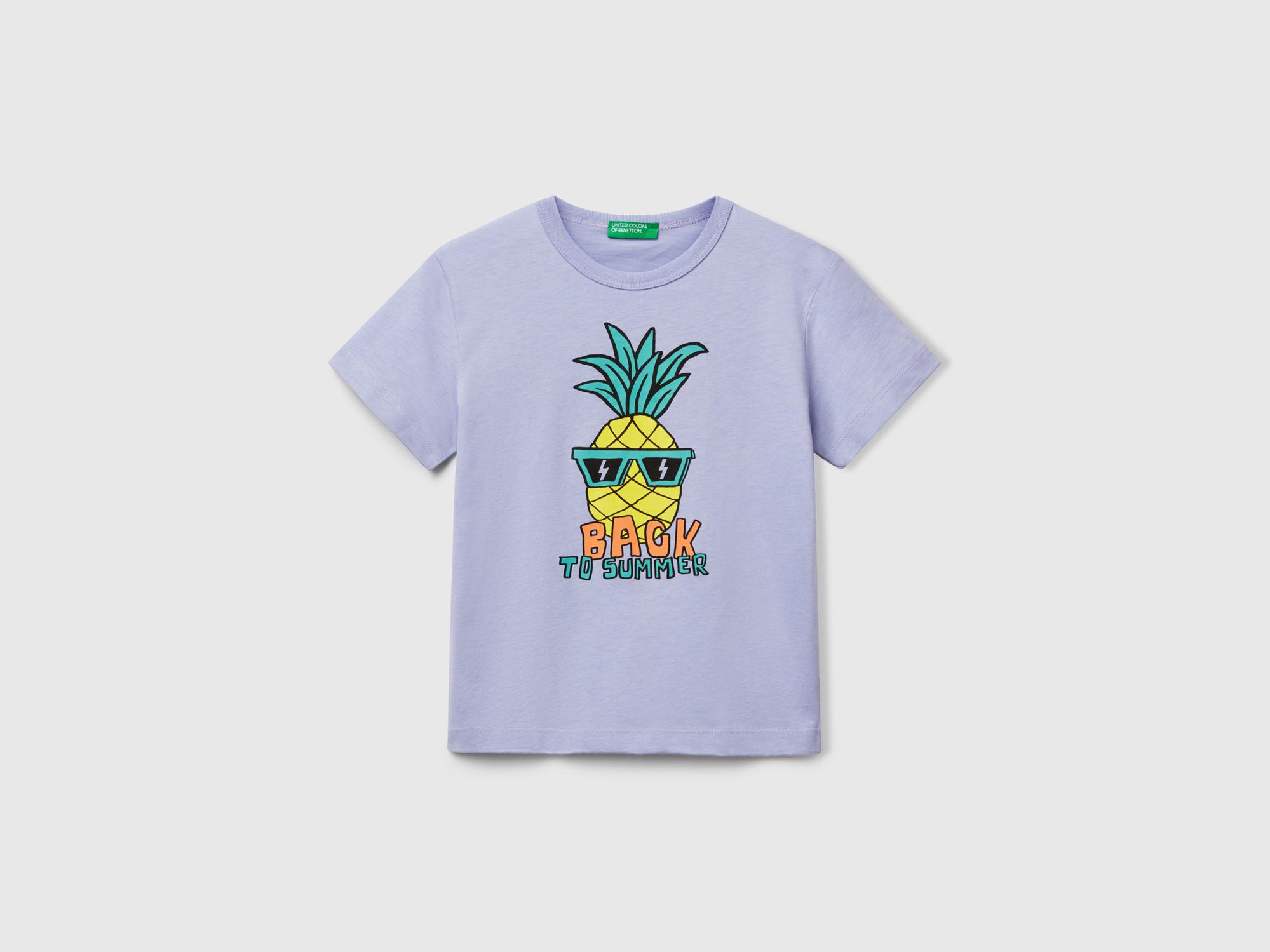  Erkek Çocuk Mor Ananas Bakılı T-Shirt
