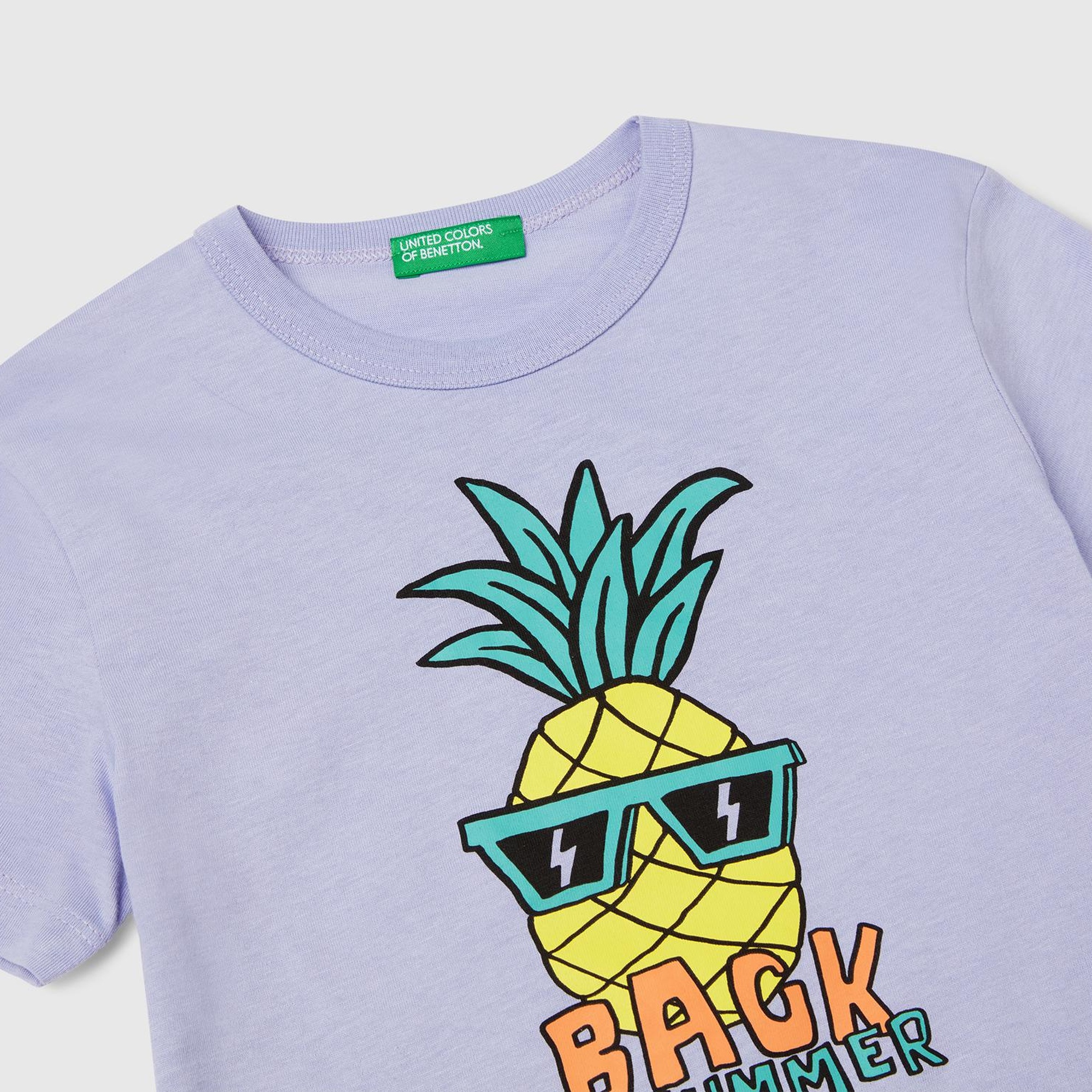 Erkek Çocuk Mor Ananas Bakılı T-Shirt