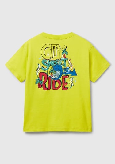  Erkek Çocuk Sarı Slogan Baskılı T-Shirt