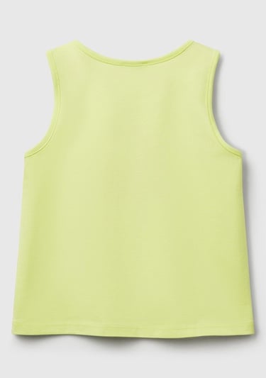  Kız Çocuk Sarı Simli Benetton Logo Baskılı Atlet