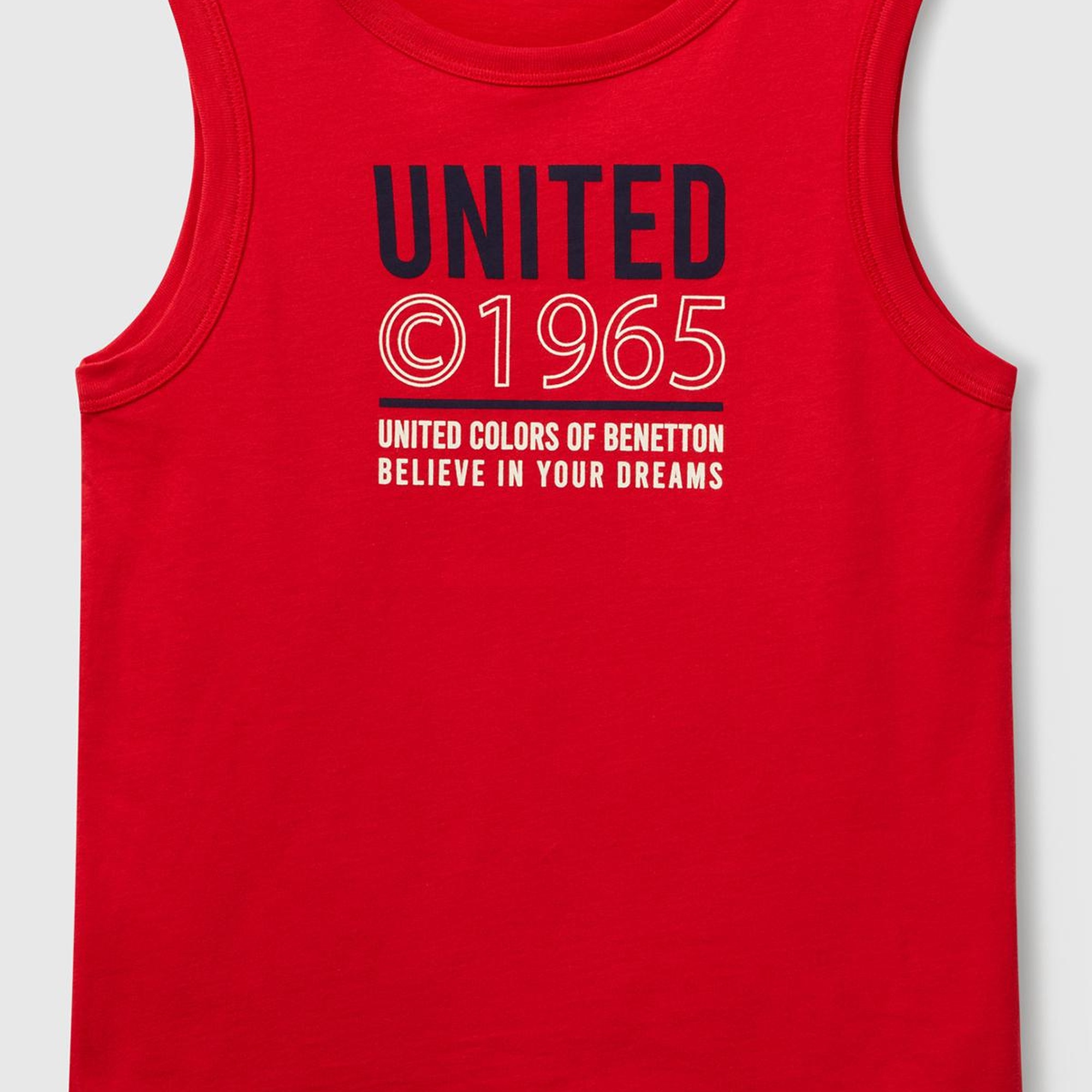 Erkek Çocuk Kırmızı Benetton Logo Baskılı Atlet