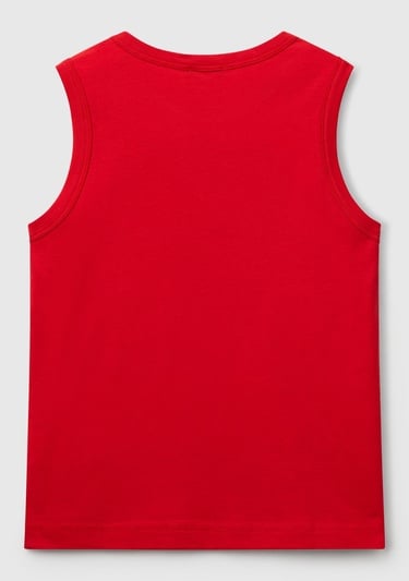  Erkek Çocuk Kırmızı Benetton Logo Baskılı Atlet