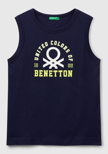  Erkek Çocuk Lacivert Benetton Logo Baskılı Atlet