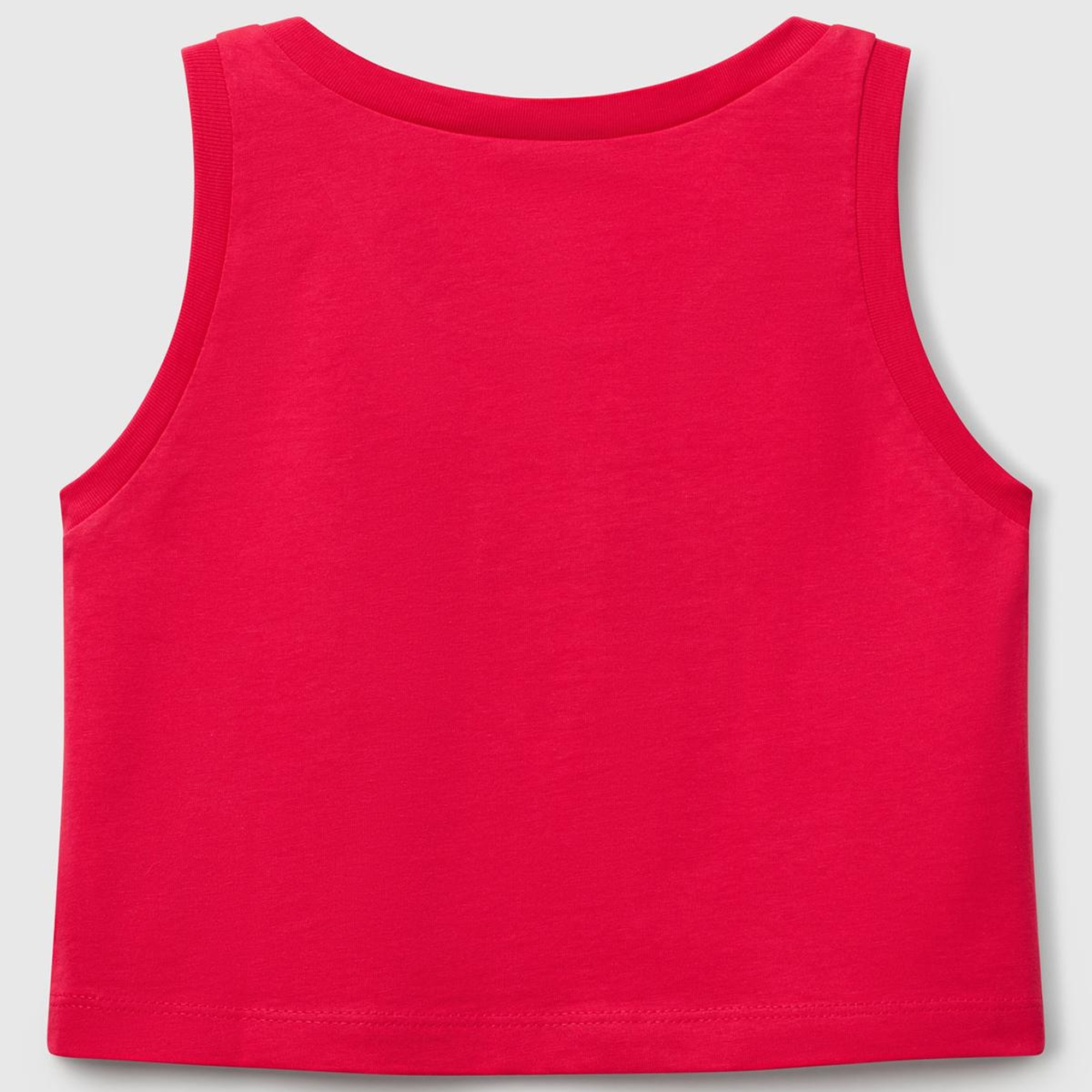 Kız Çocuk Fuşya Simli Benetton Logo Baskılı Atlet