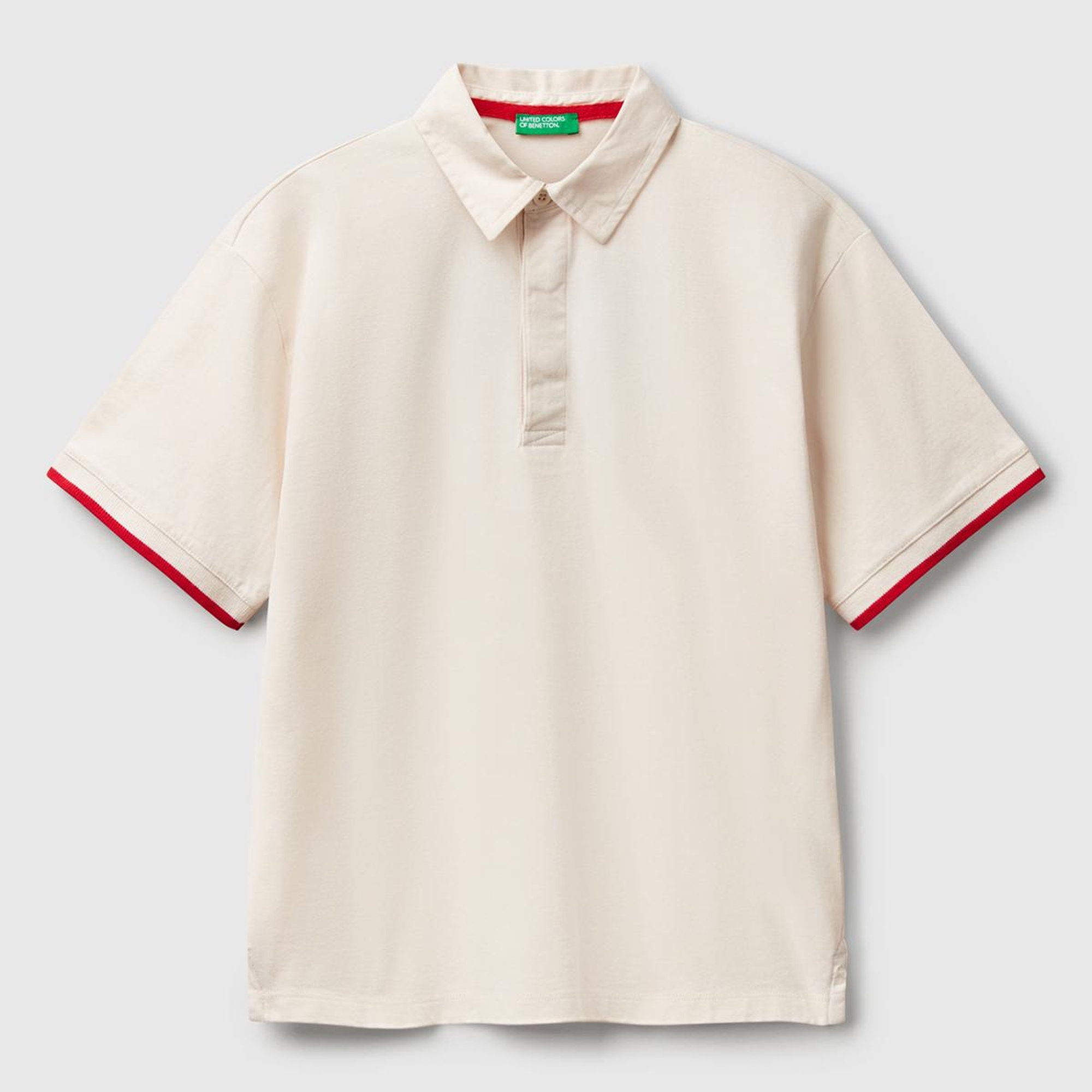 Erkek Çocuk Ekru İşleme Detaylı Polo Yaka Rugby T-Shirt