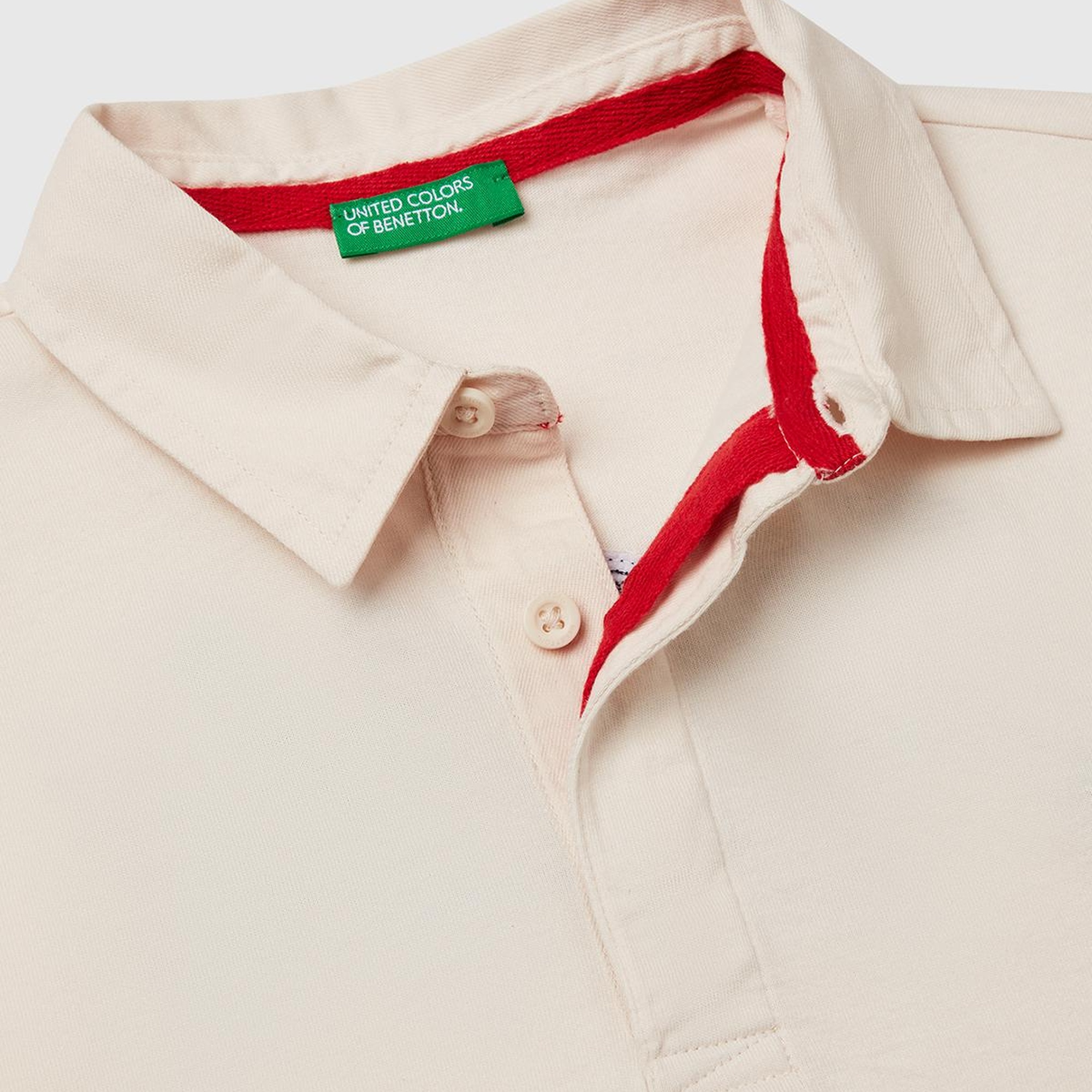 Erkek Çocuk Ekru İşleme Detaylı Polo Yaka Rugby T-Shirt