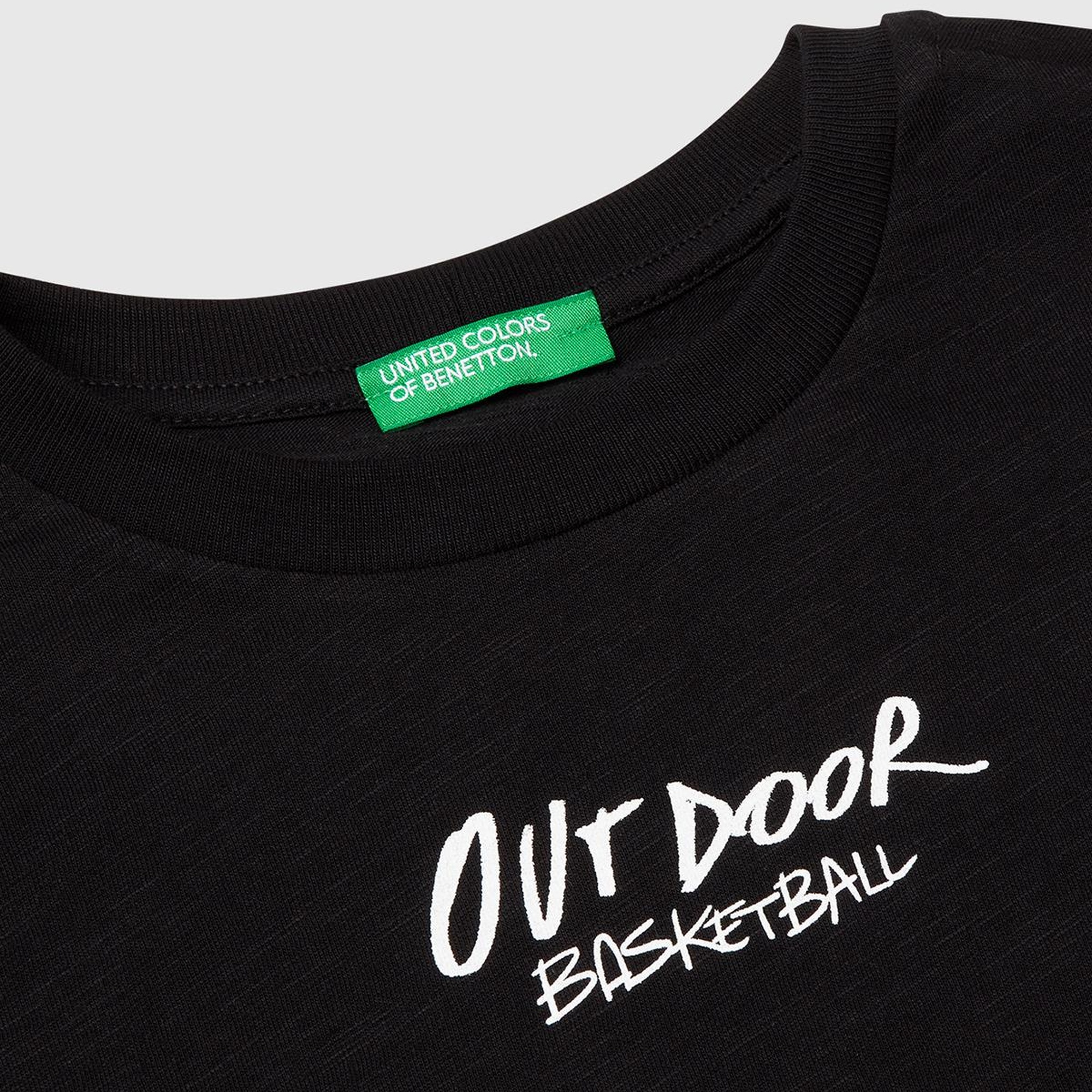 Erkek Çocuk Siyah Fotoğraf Baskılı Oversize T-Shirt