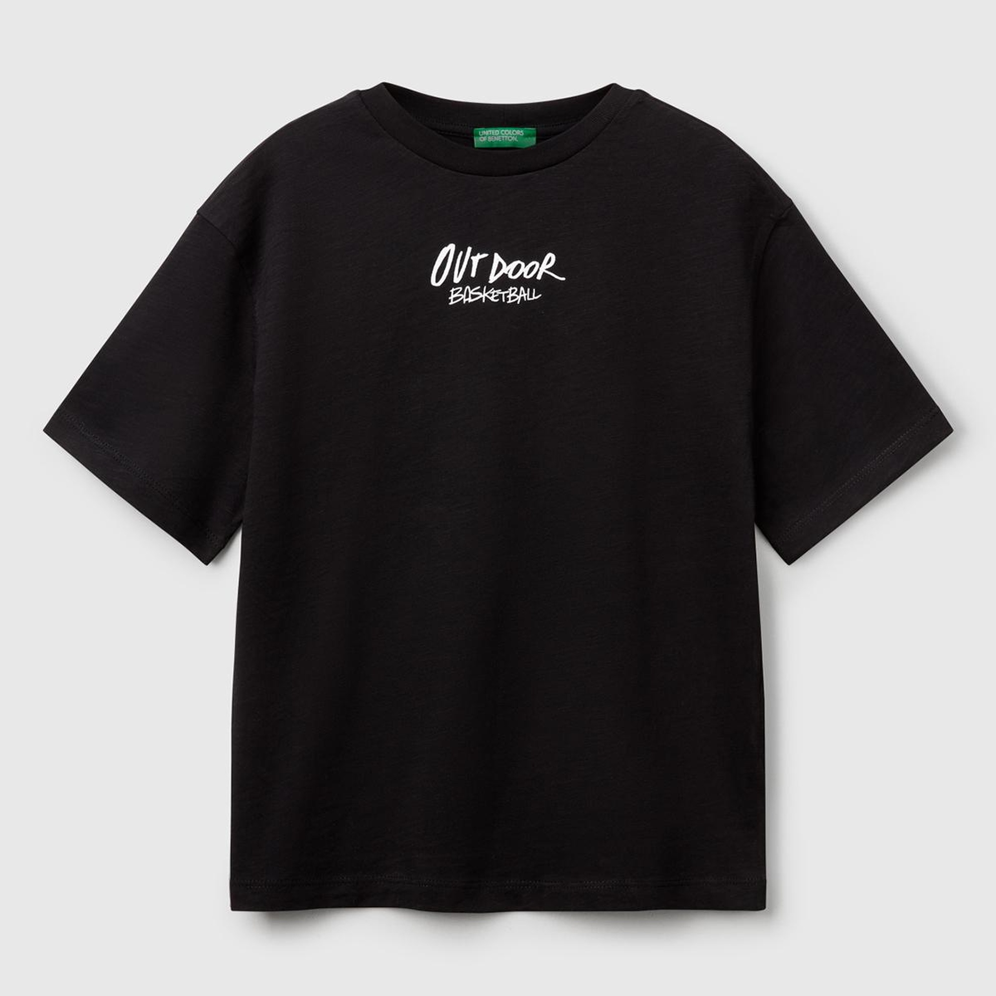 Erkek Çocuk Siyah Fotoğraf Baskılı Oversize T-Shirt