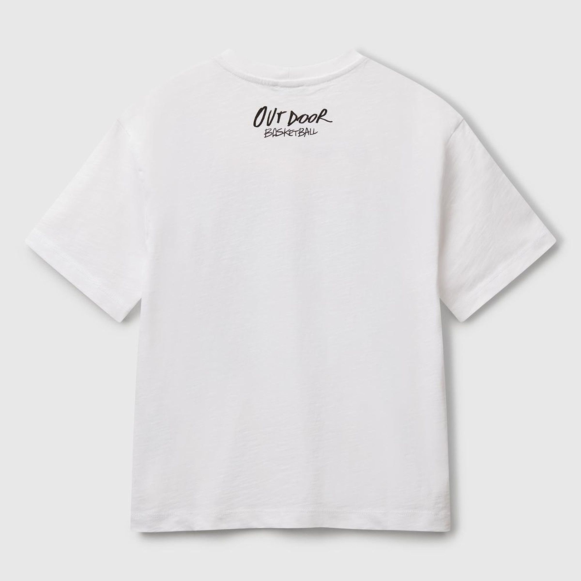 Erkek Çocuk Beyaz Fotoğraf Baskılı Oversize T-Shirt