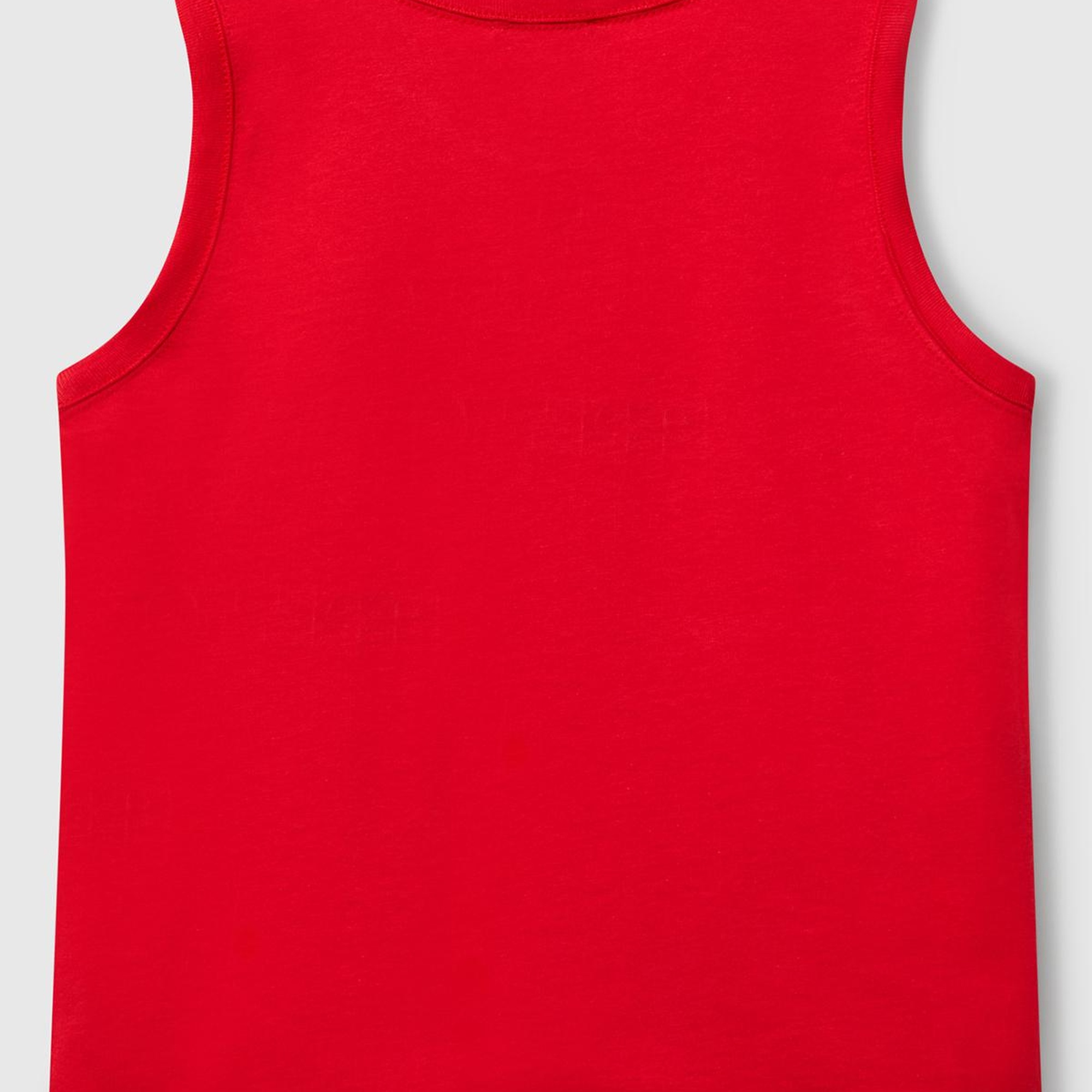 Erkek Çocuk Kırmızı Benetton Logo Baskılı Kabartma Detaylı Atlet