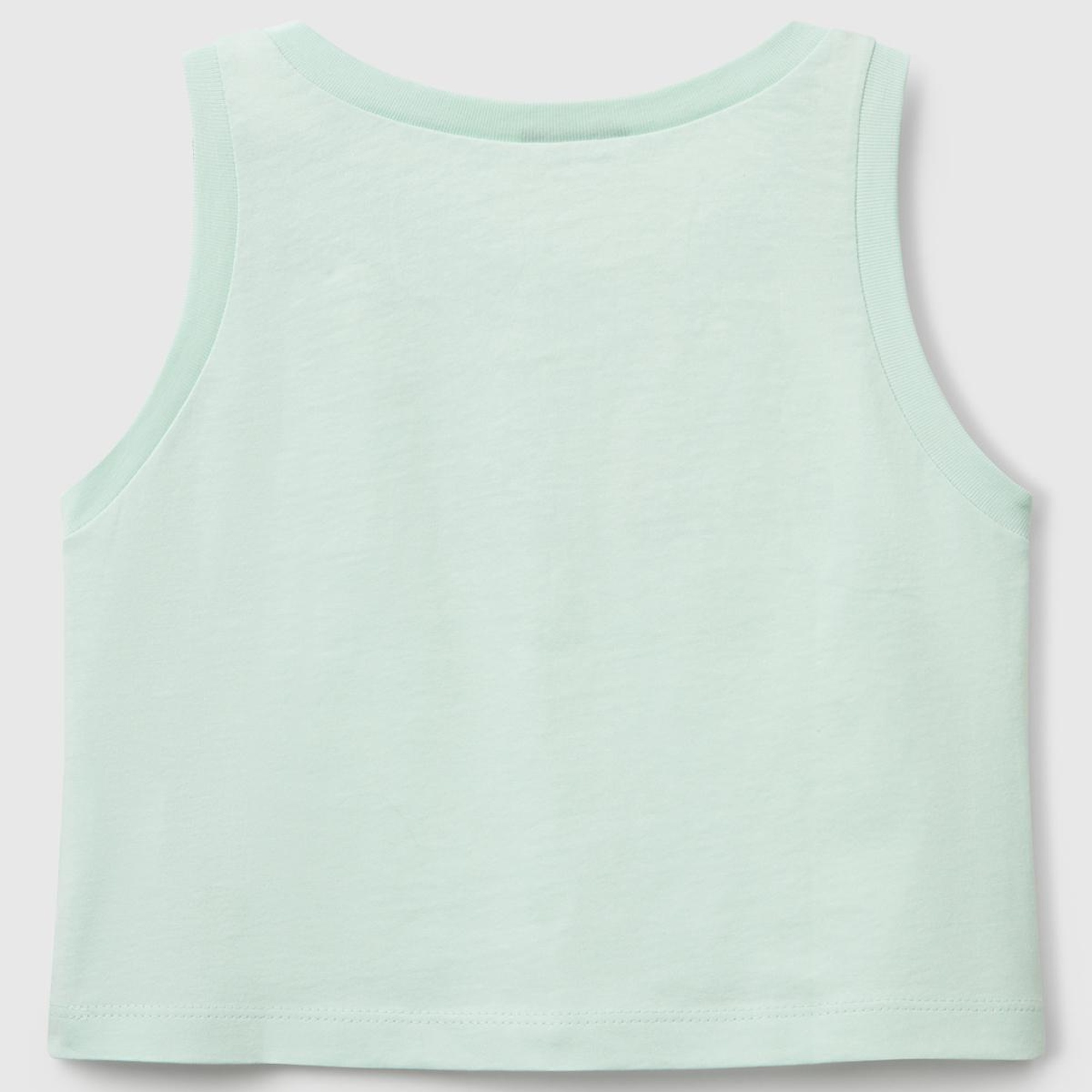 Kız Çocuk Su Yeşili Simli Benetton Logo Baskılı Atlet